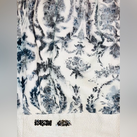 MAX MARA Rare White & Blue Floral Dress W/Crystal Detailing - Beautiful! - Picture 8 of 13